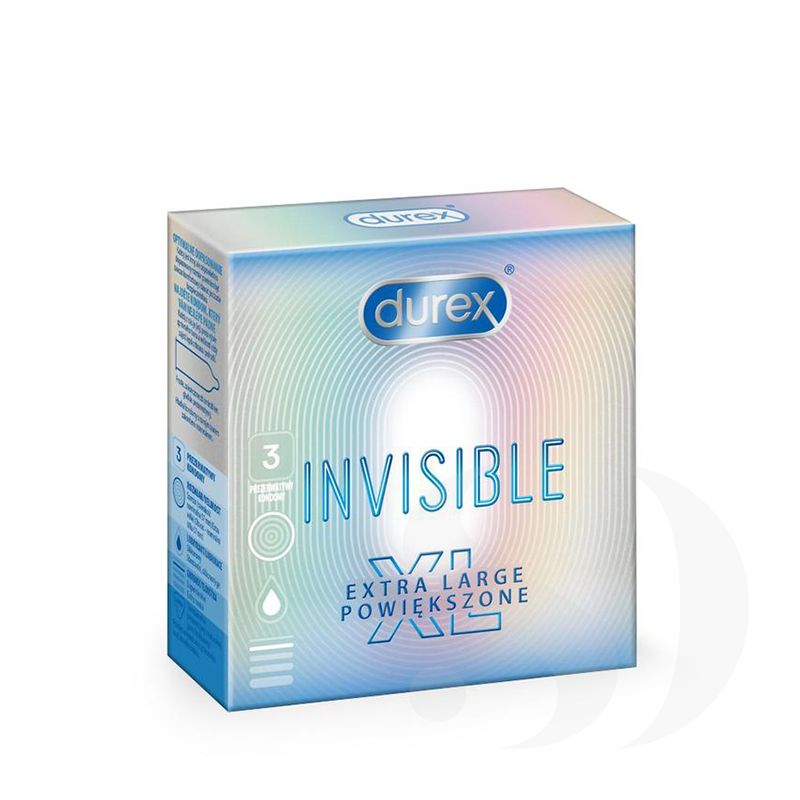 Durex Invisible XL najcieńsze prezerwatywy powiększane 3 szt.
