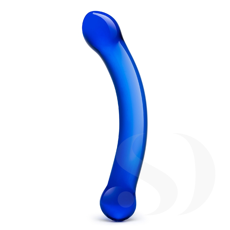 Gläs 6” Curved szklane dildo niebieskie