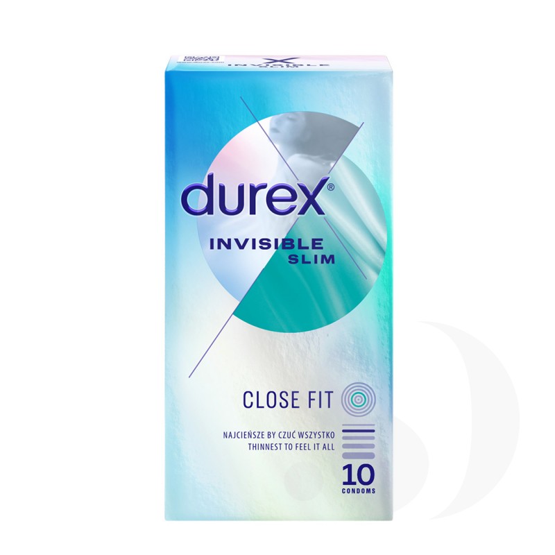 Durex Invisible najcieńsze prezerwatywy dopasowane 10 szt.