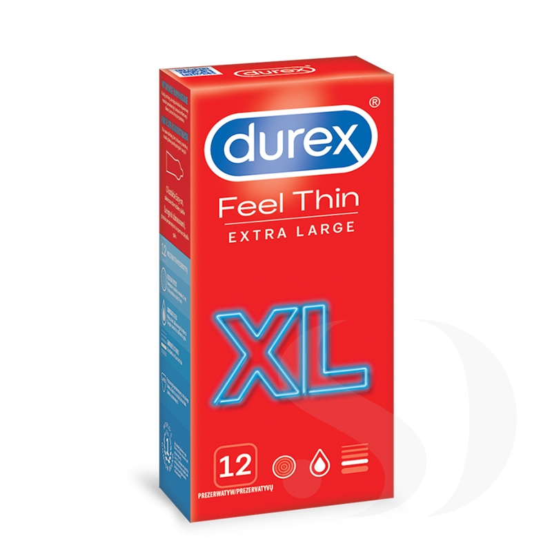 Durex Feel Thin XL prezerwatywy powiększane dodatkowo nawilżane 12 szt.