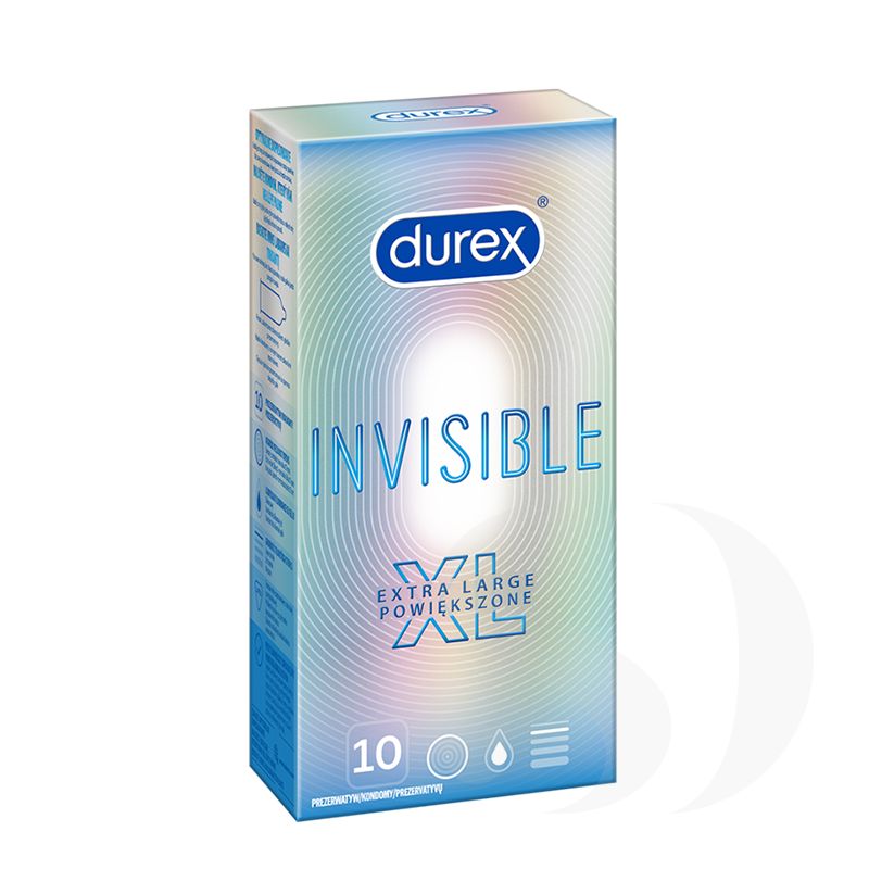 Durex Invisible XL najcieńsze prezerwatywy powiększane 10 szt.