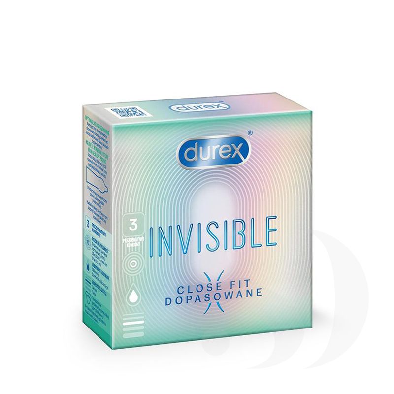 Durex Invisible najcieńsze prezerwatywy dopasowane 3 szt.