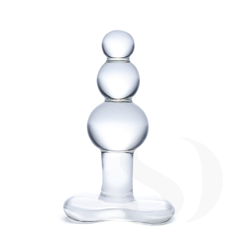 Gläs 4” Beaded szklany korek analny bezbarwny